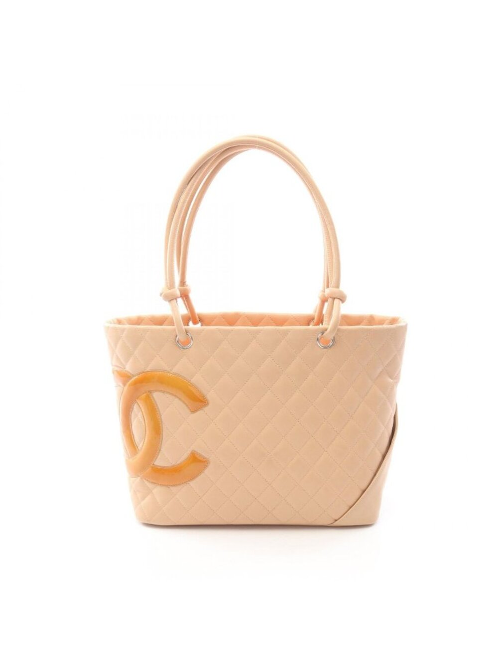 Chanel Tote Cambon Line Beige Leather Enamel
